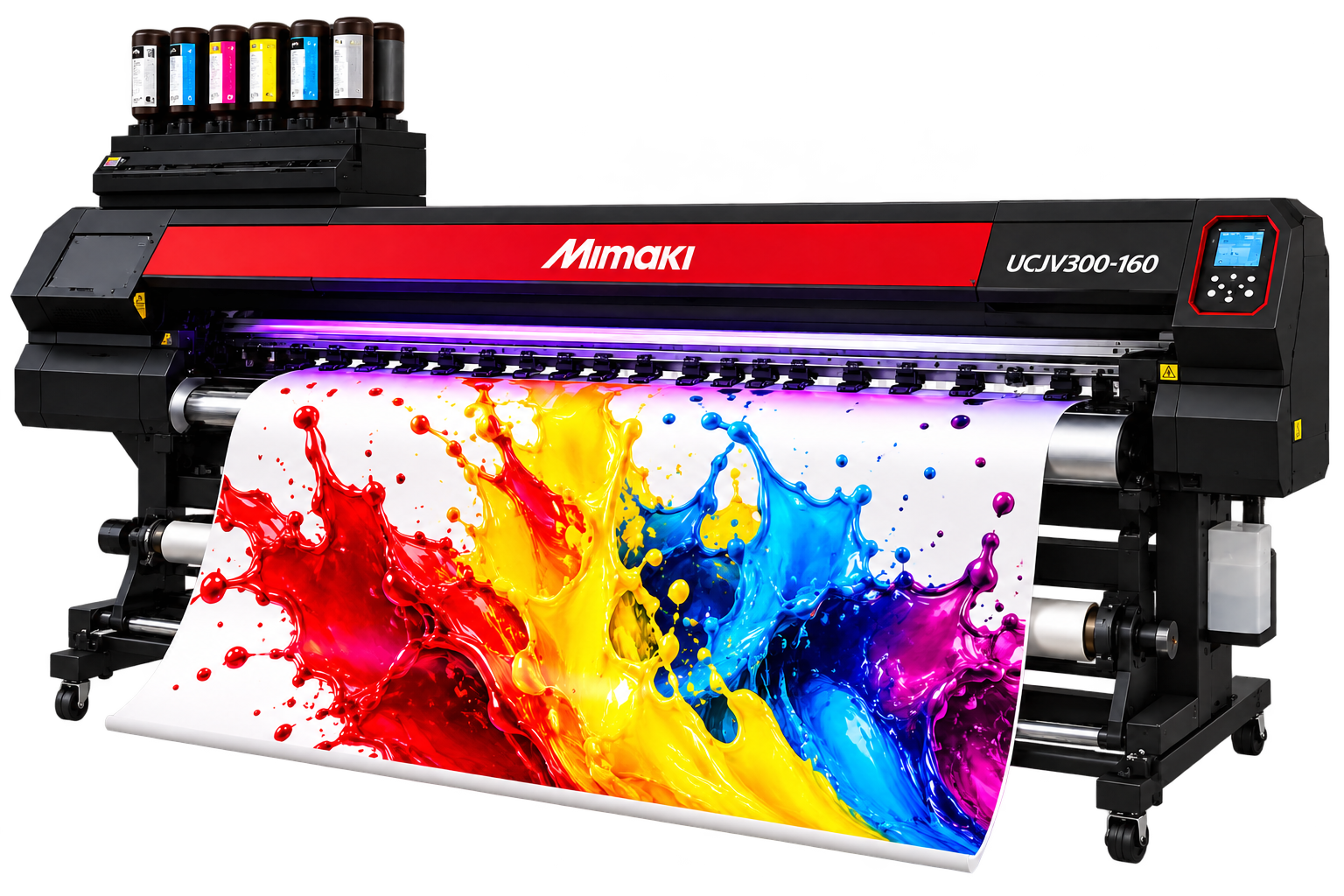Mimaki Printer with Vibrant Ink Splash